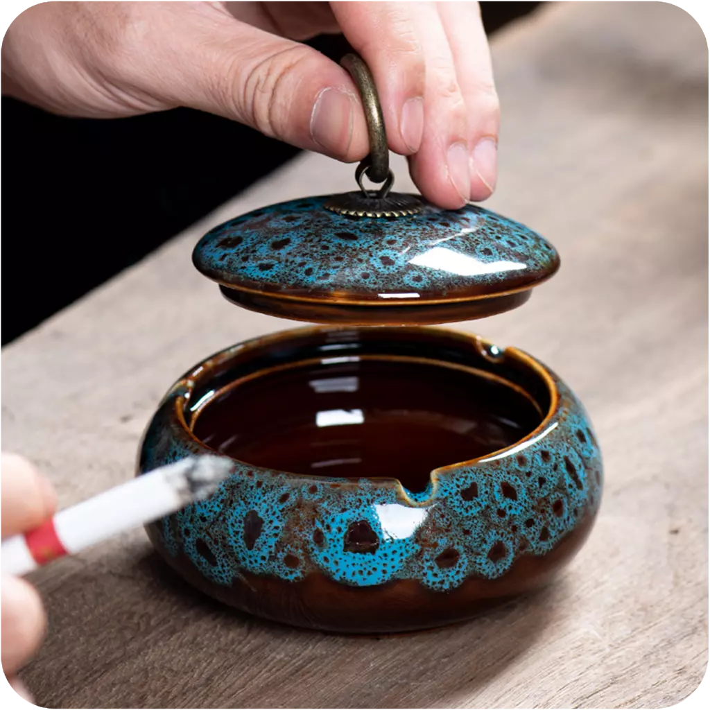 Cendrier marocain en céramique avec couvercle - Mon Petit Cendrier
